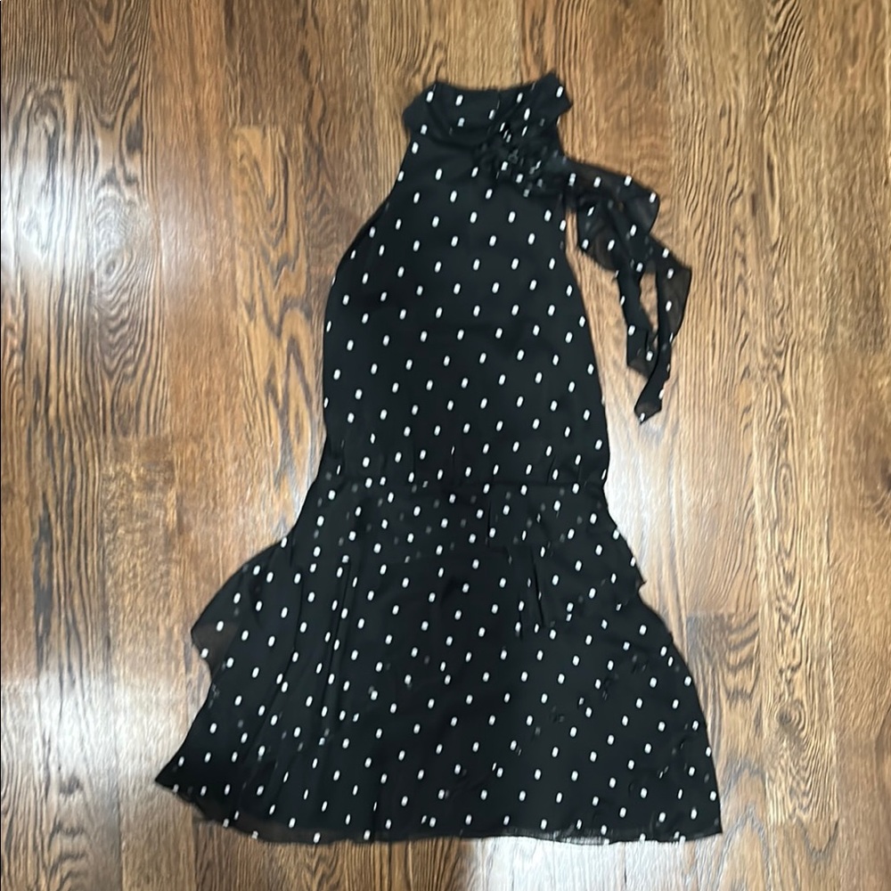 Black Polka Dot Halter Dress